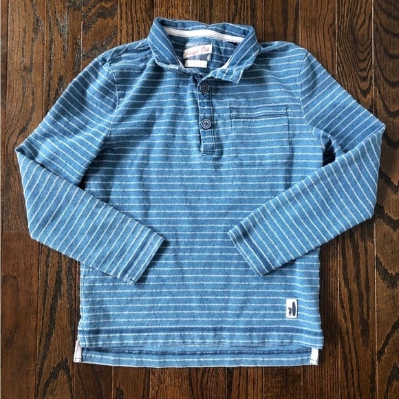 johnnie-O Other - Johnnie-O Boys 8 Hangin’ Out Blue Long-Sleeve Collared Henley w/Pocket
